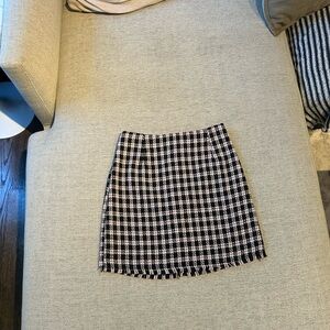 H&M Black and White Checkered Mini Skirt